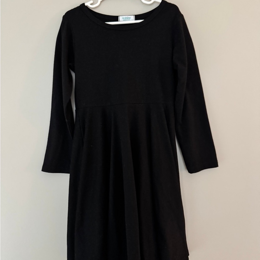 Youth Black Long Sleeve Dress – Size 120 (Fits Like 6/7)